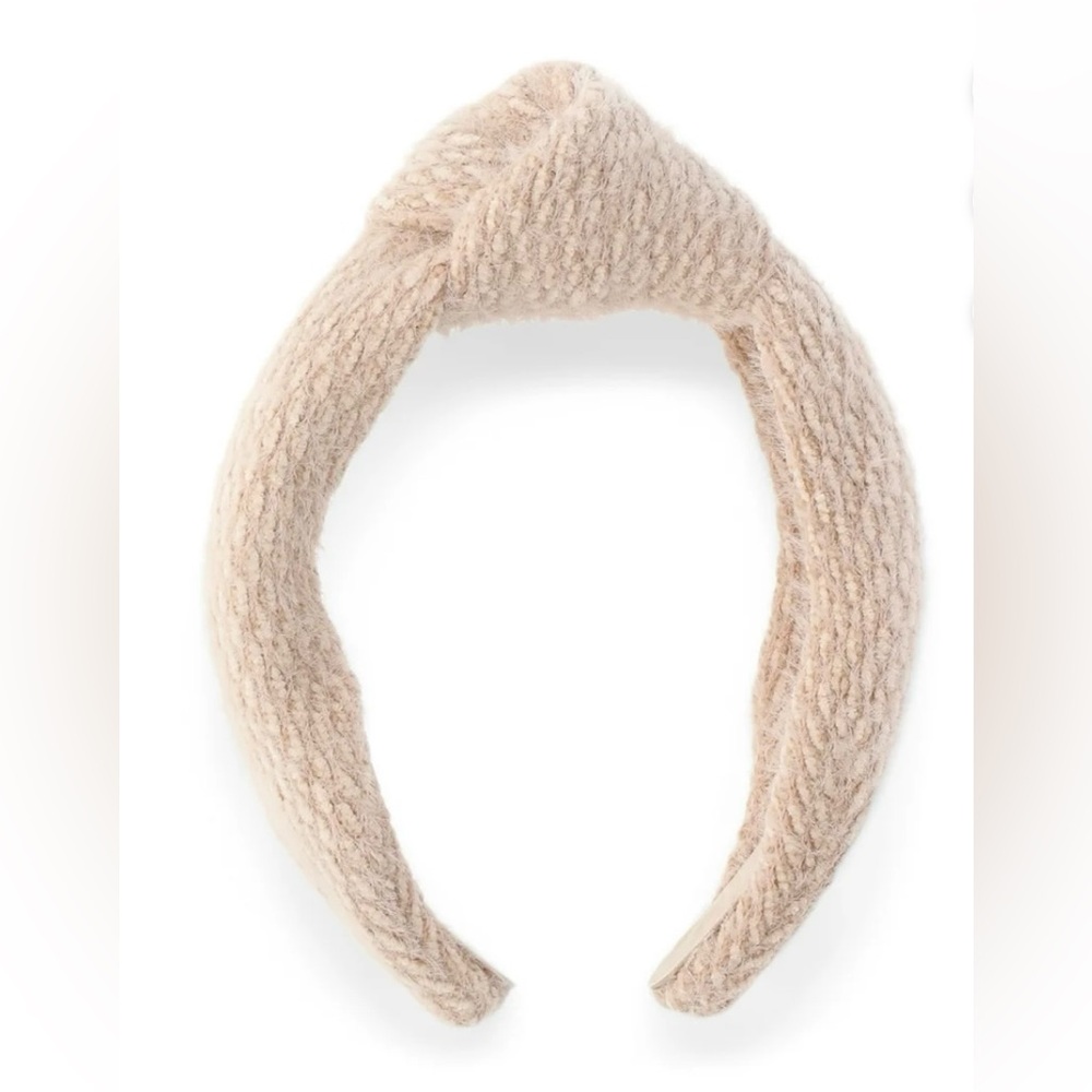 🔴3/$12 Time and Tru Eyelash Knit Top Knot Fabric‎ Headband in Cream!
